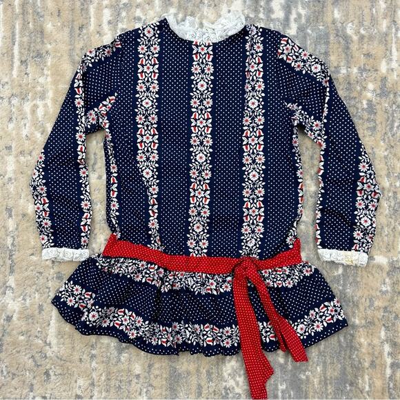 Vintage 60’s Youngland Navy Floral Dress size 6 - Picture 1 of 7